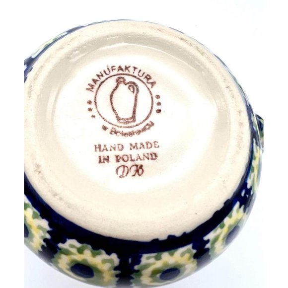 Polish Pottery Sugar Bowl Boleslawiec Floral Handmade Hand Painted Poland Folk A - Picture 9 of 9